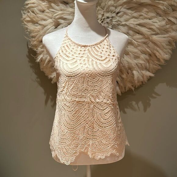 Aqua lace  top - Picture 1 of 4